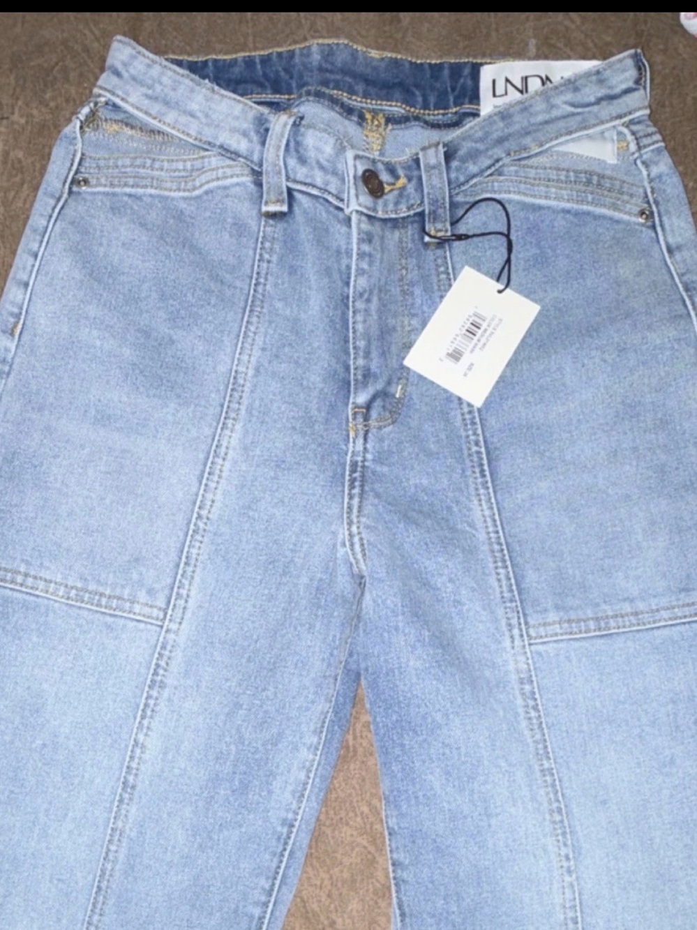 LNDN Landon Denim Women’s Size 26 Light Wash Split Hem Panel Jeans NWT